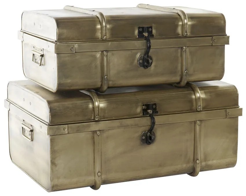 Сандък DKD Home Decor, Метал, 68 x 42 x 31 cm, 58 x 35.5 x 25 cm, 2 броя