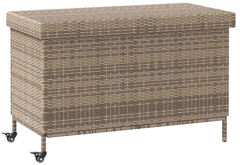 4103828 vidaXL Градинска кутия за съхранение с колела Сива 110x55x73 cm