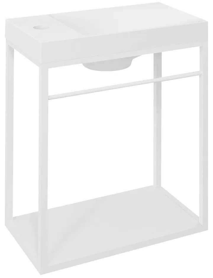 Бяла метална стенна стойка без мивка 39,5x45 cm Crest – Sapho