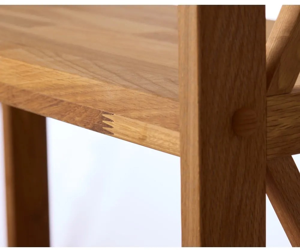 Стелаж от масивен дъб в естествен цвят 70x87 cm X-Shelf – Unique Furniture