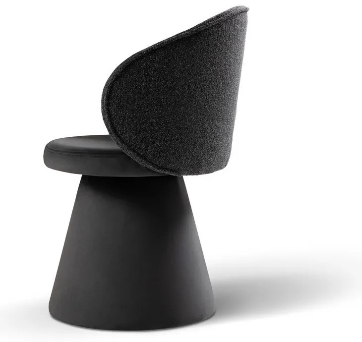 Тъмносиво кадифено кресло Inez – Micadoni