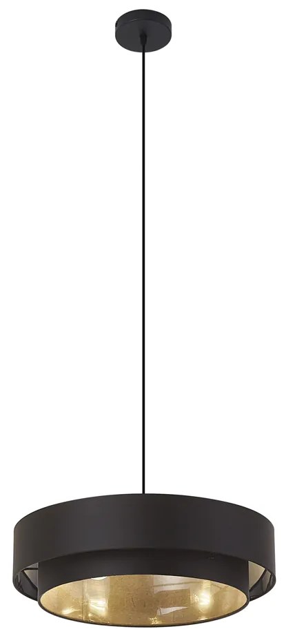 Модерен висящ лампион черен 50 см 3-светлини - Drum Duo