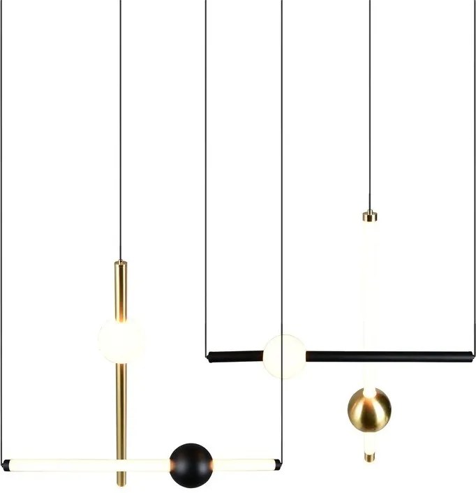 Черно/ в златист цвят LED затъмняващо се висящо осветително тяло Melita – Trio