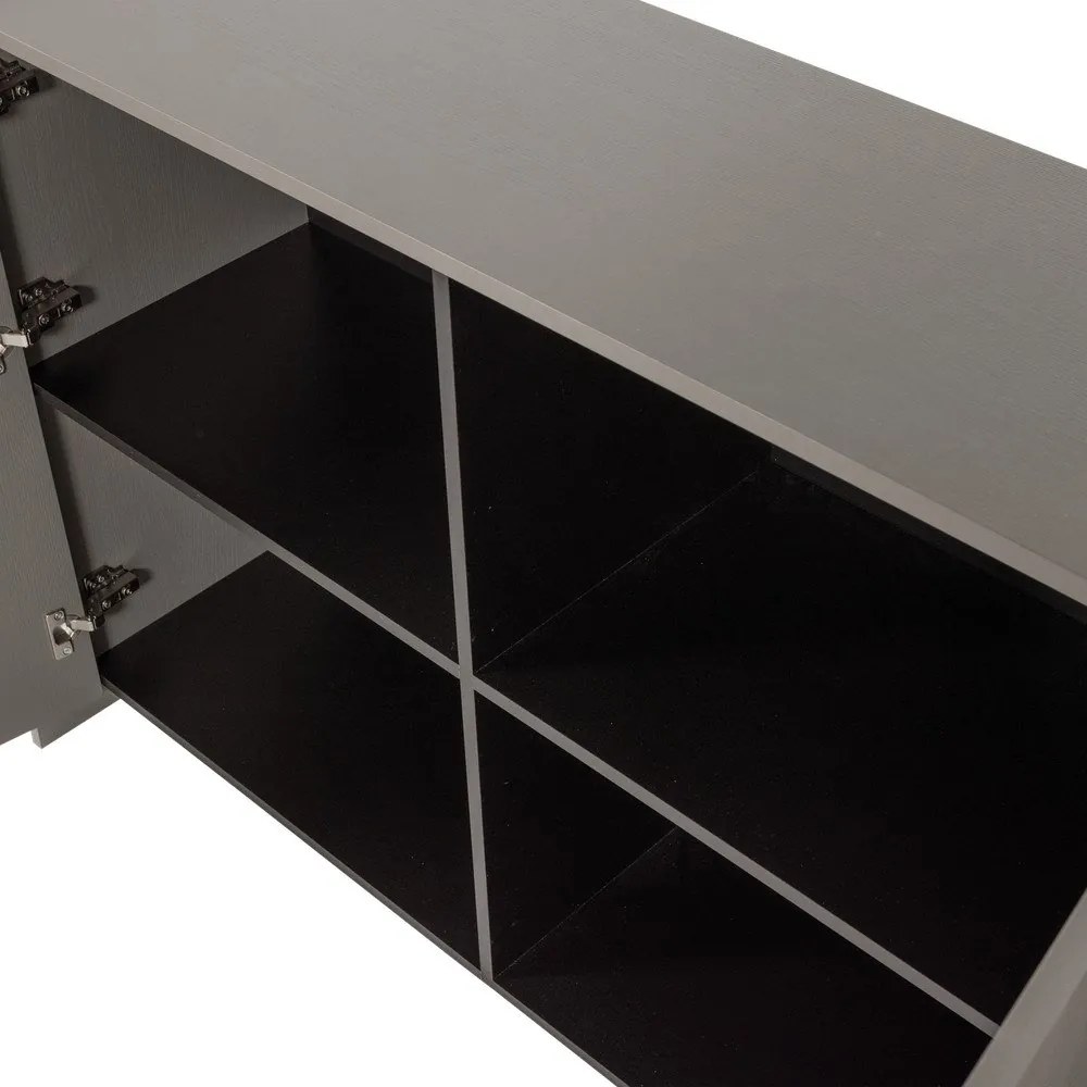 Сив скрин от декор от ясен 200x85x44 cm Brock – WOOOD