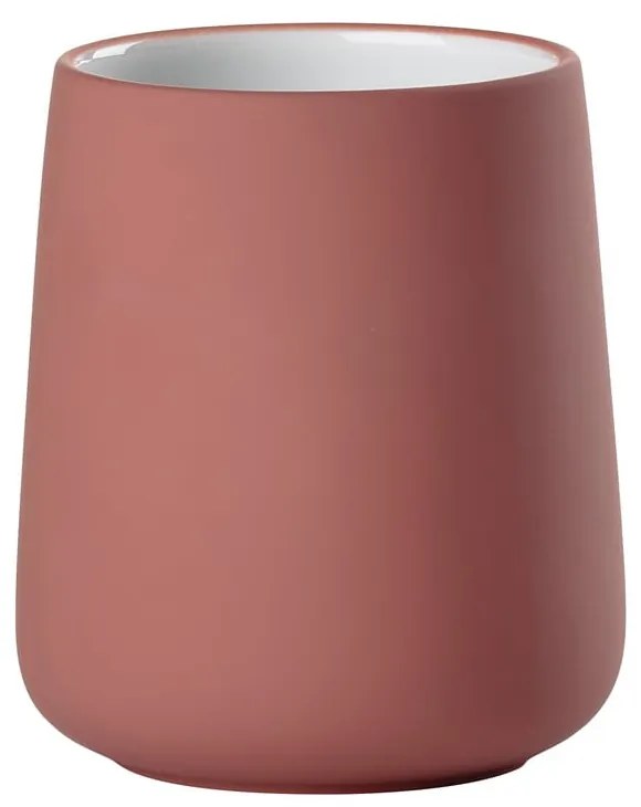 Светлочервена керамична чаша за четки за зъби Nova – Zone