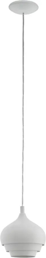 Eglo 97212 - Полилей на кабел CAMBORNE 1xE27/60W/230V, бял, диаметър 190 mm