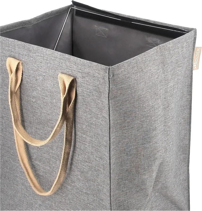 Сив текстилен кош за пране 53 l Laundry Hub Tweed – Rolser
