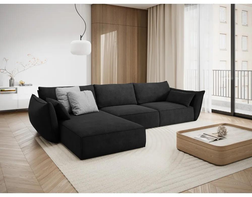 Тъмносив ъглов диван (ляв ъгъл) Vanda - Mazzini Sofas