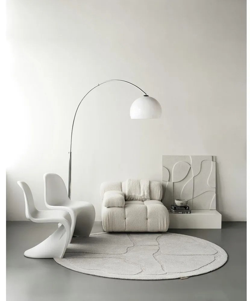 Светлосив вълнен кръгъл килим ø 200 cm Morphic Organica – Agnella