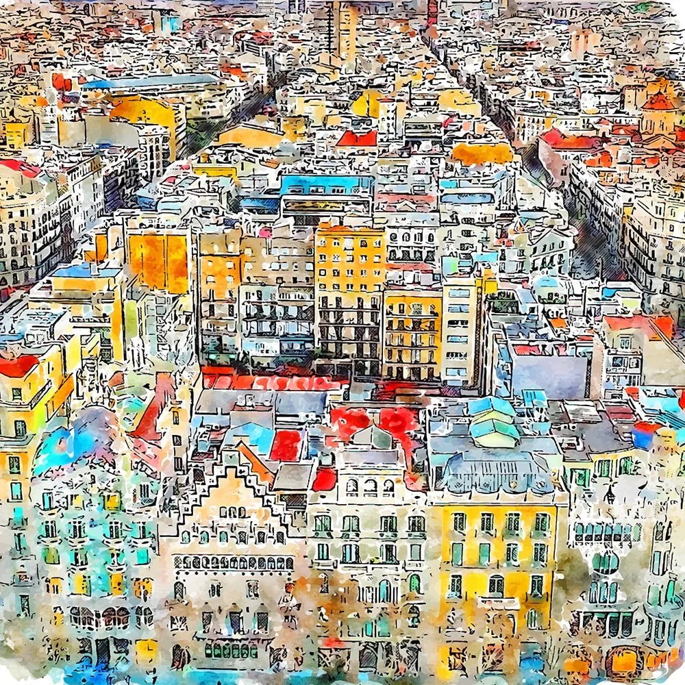 Картина 90x90 cm Barcelona - Fedkolor