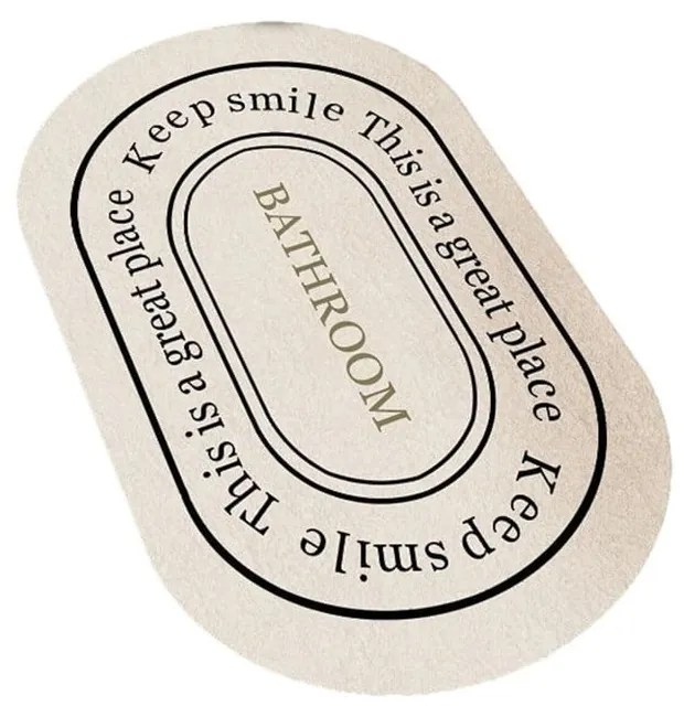 Кремав кадифен килим за баня 60x100 cm – Mila Home