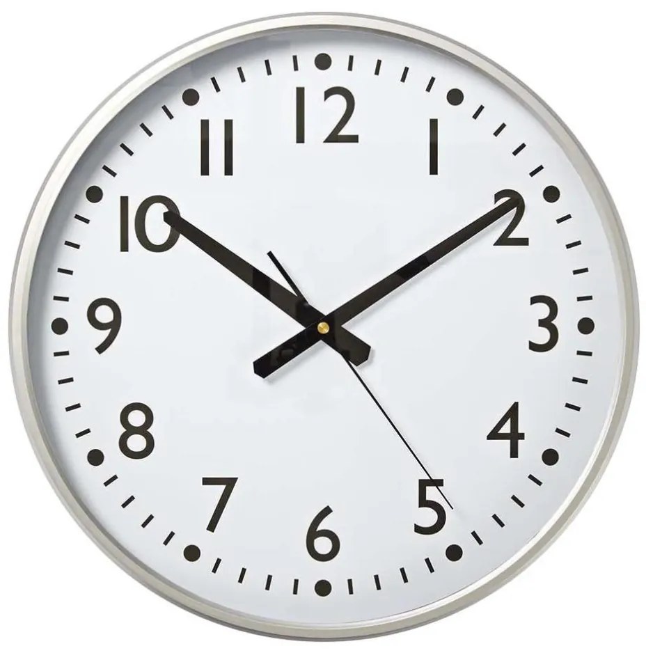 Nedis CLWA016PC38AL - Стенен часовник Ø38 см, 1xAA, бял