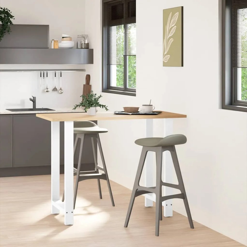 4013345 vidaXL Крака за бар маса, бели, 2 бр., 60 x (100-101) см, стомана