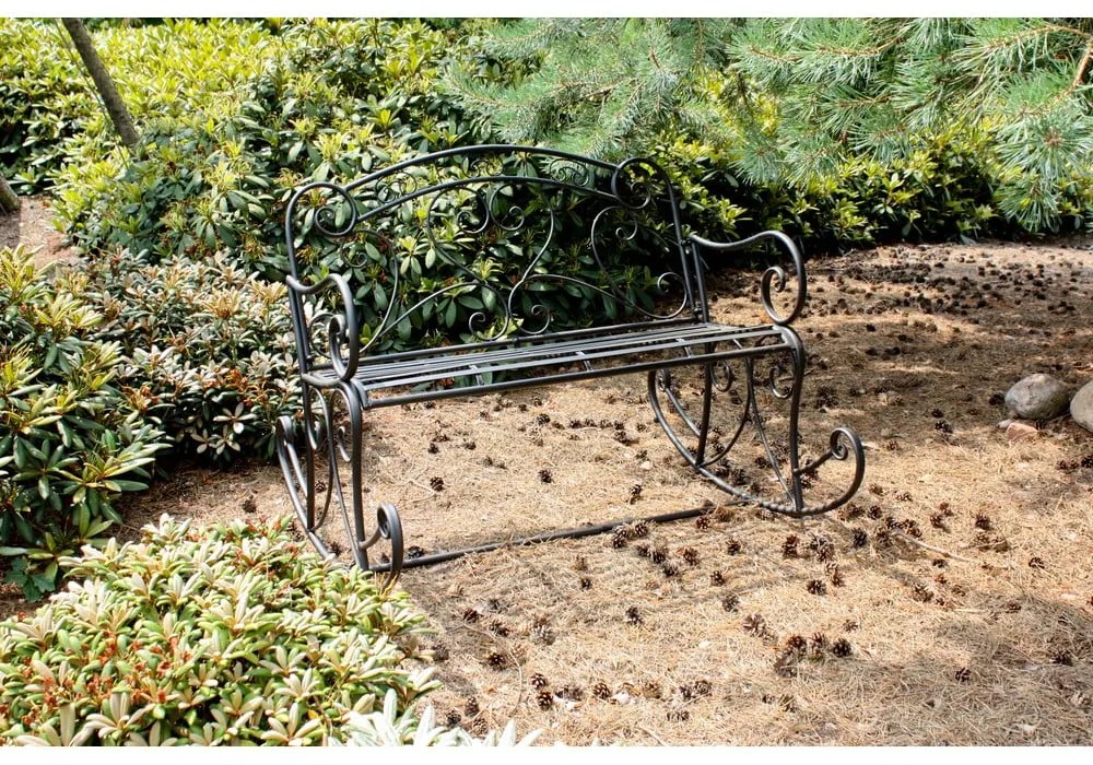 Черна метална градинска пейка Dares - Garden Pleasure