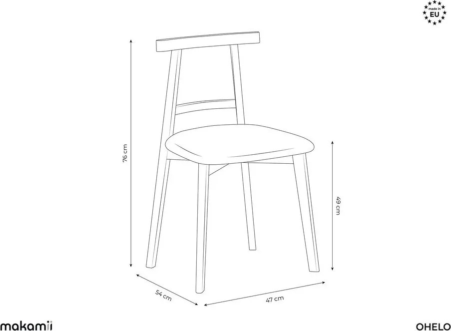 Светлосив трапезен стол от масивна дървесина Ohelo – Makamii