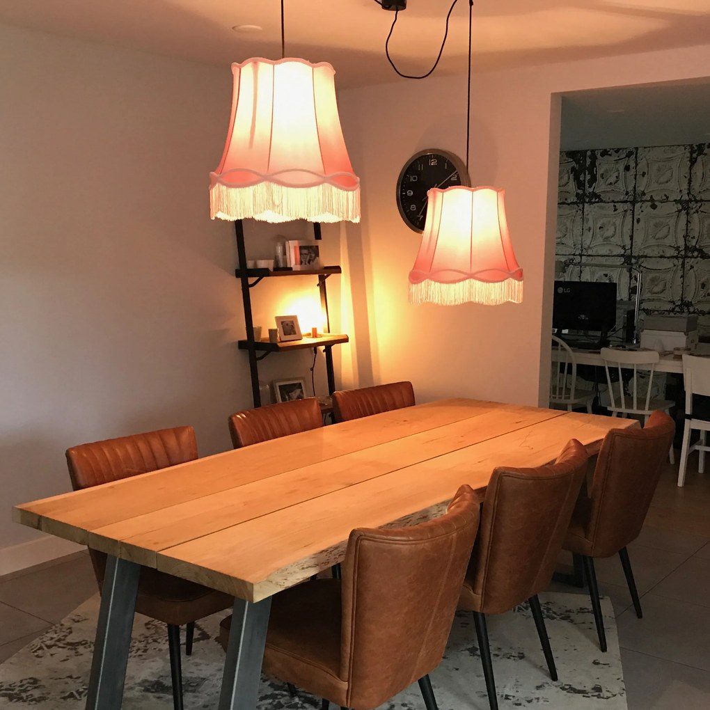 Копринен абажур розов 45/30/44 - Granny