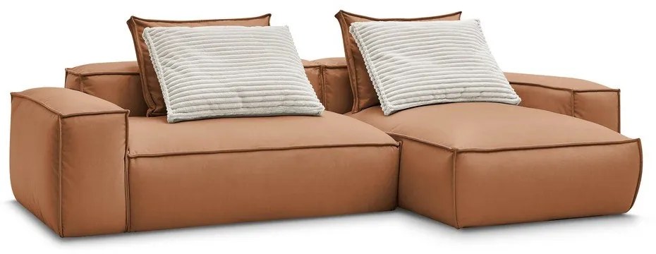 Кафяв ъглов диван от изкуствена кожа (променлив) Boheme – Bobochic Paris