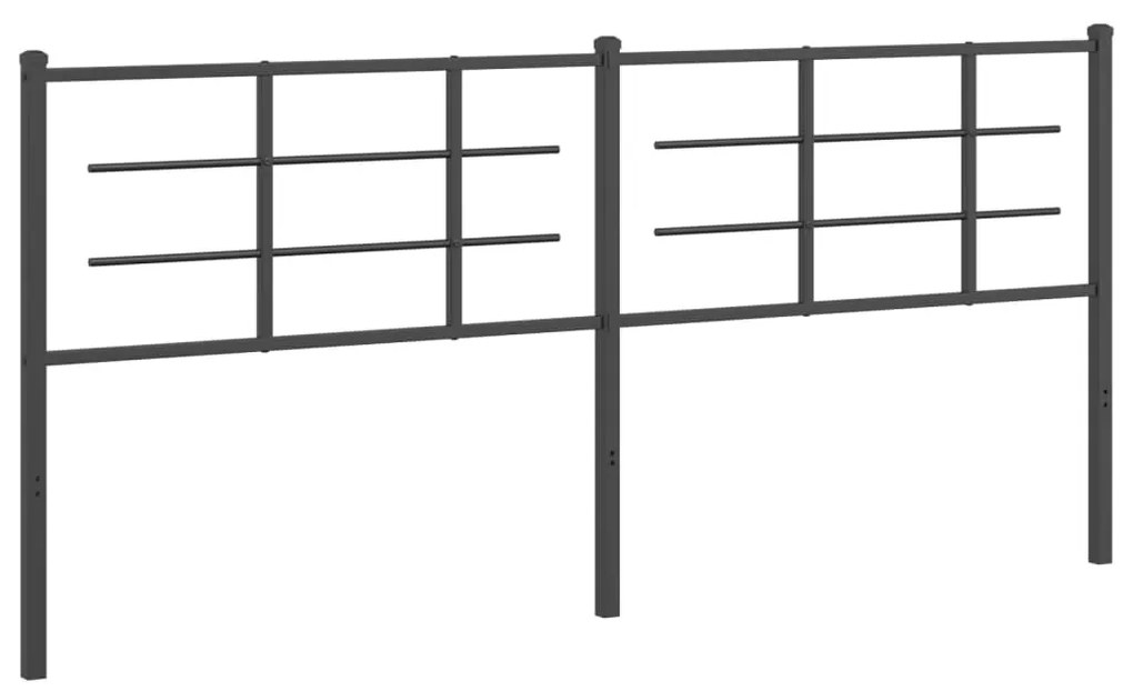 355599 vidaXL Метална табла за глава, черна, 200 см