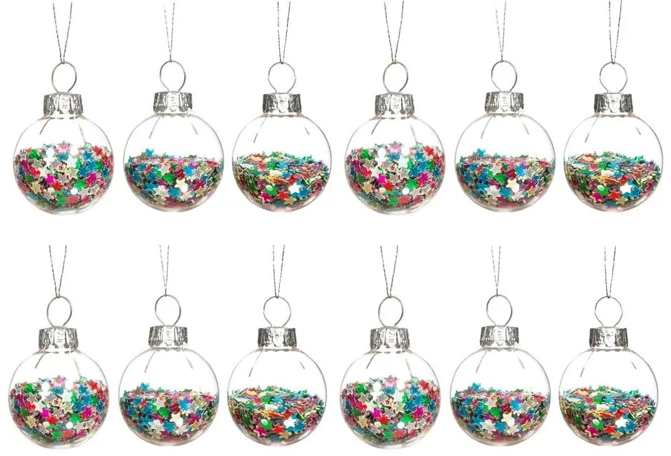 Стъклени коледни топки в комплект 12 бр. ø 3 cm Disco Stars Mini – Sass &amp; Belle