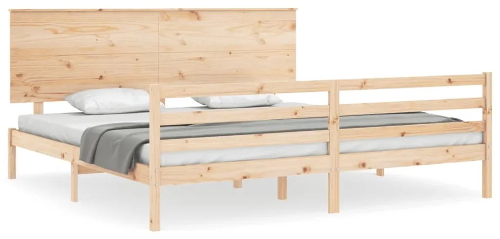 3195236 vidaXL Рамка за легло с табла Super King Size дърво масив