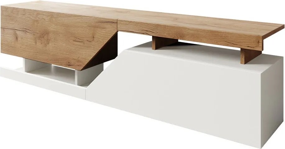 TV шкаф Ceelias-естествен-бял