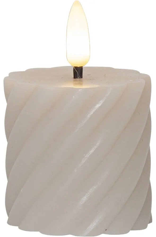 Комплект от 2 LED свещи от бежов восък, височина 7,5 см Flamme Swirl - Star Trading