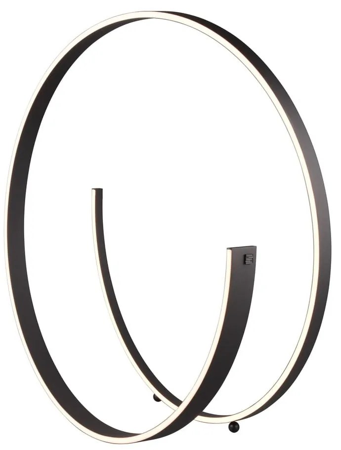 Черна LED подова лампа с гласово управление/ управление чрез мобилно приложение с метален абажур (височина 75 cm) Cinardi – CINQUE