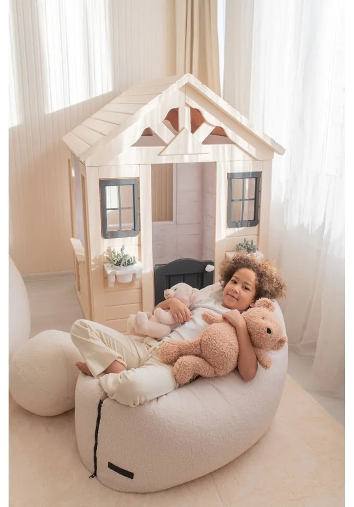 Кремав детски пуф от букле Clip Clap 90 – SLOWDOWN