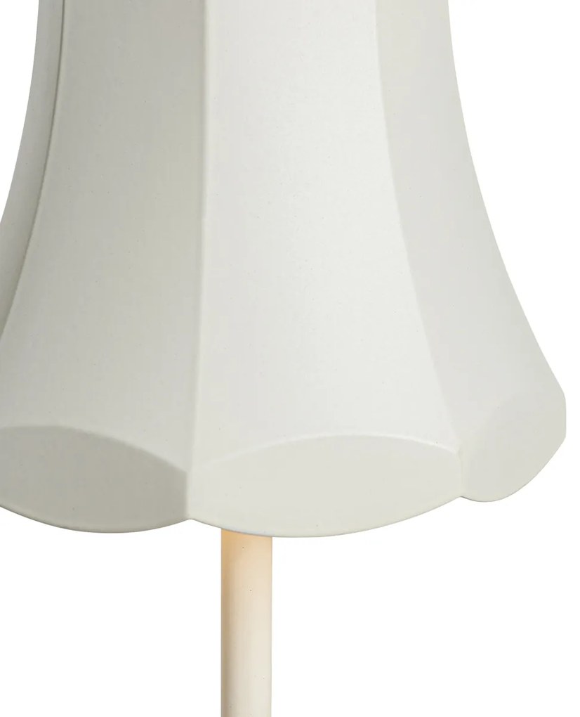 Ретро настолна лампа акумулаторна IP44 кремава - Granny