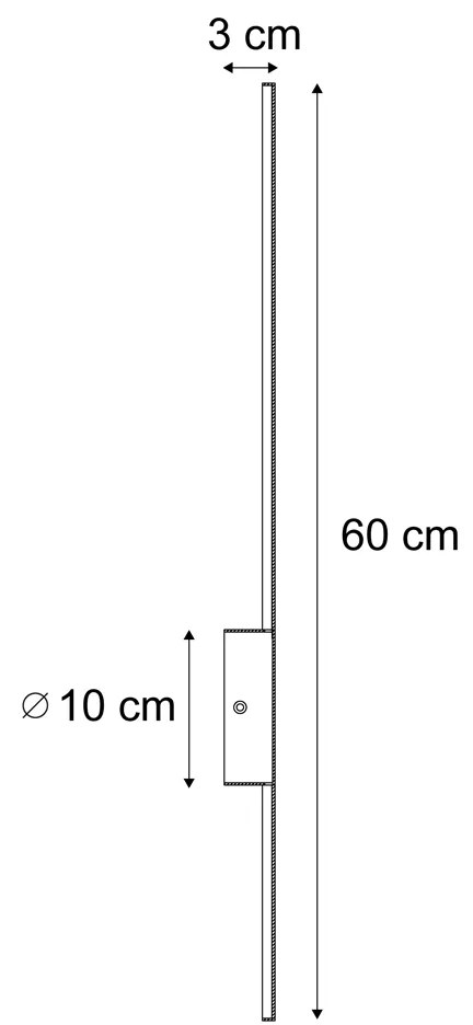 Модерна стенна лампа черна 60 см с LED - Clockwise