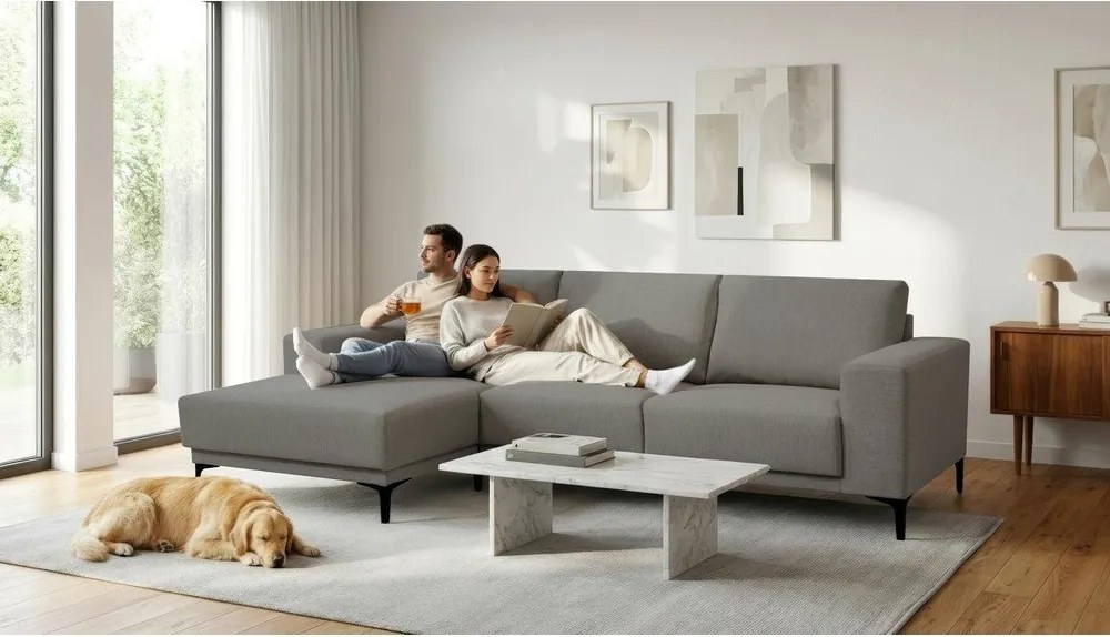 Сив ъглов диван (ляв ъгъл) Chile – Scandic