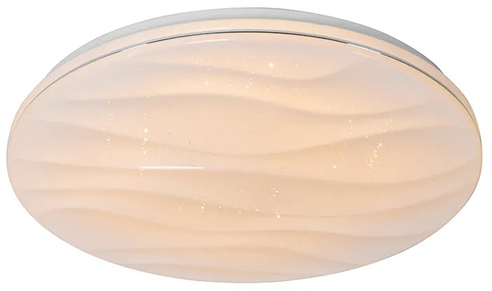 Таванна лампа бяла 38 см с LED с дистанционно управление - Damla