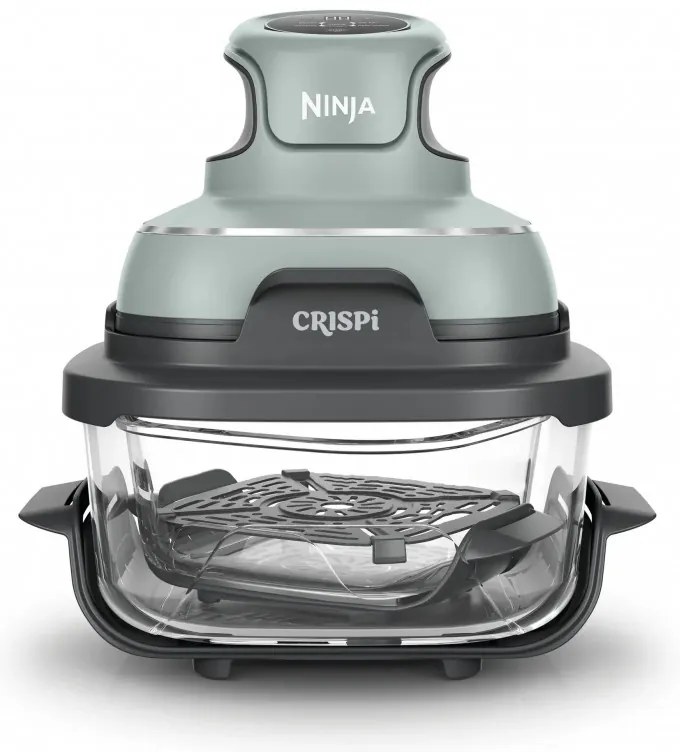 Фритюрник с горещ въздух преносим 4в1 Ninja CRISPi FN101EUSG, 1700W, 3.8l, 6 порции, 2 стъклени контейнера, 4 програми, Без PFAS и BPA, Зелен