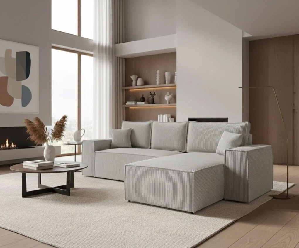 Ъглов диван Malaga mini I-Gkri-Right