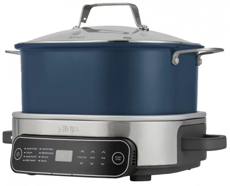 Мултикукър Ninja MC1101EU, 1400W, 6 л, 8 програми, Таймер, Студени дръжки и основа, Среднощно синьо