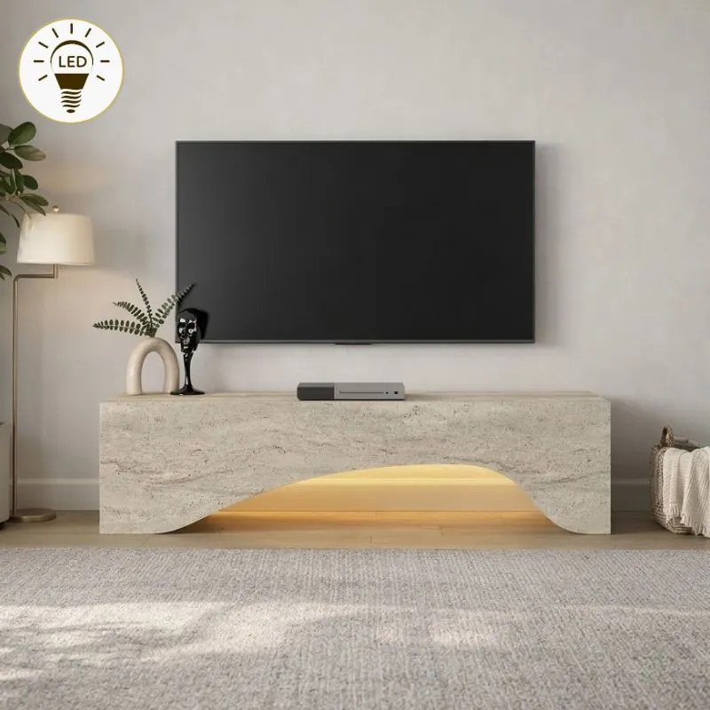 ТВ мебели Mara от меламин в цвят травертин 150x31.4x40см.