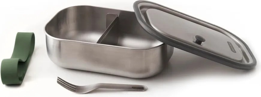 Кутия за закуски от неръждаема стомана със зелена лента , 1000 ml - Black + Blum