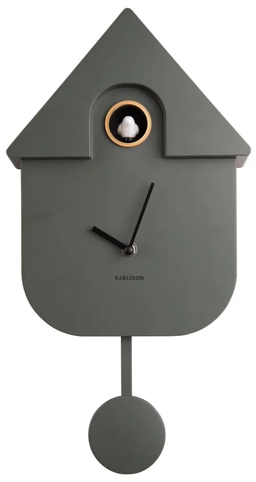Зелен стенен часовник , 21,5 x 41,5 cm Modern Cuckoo - Karlsson