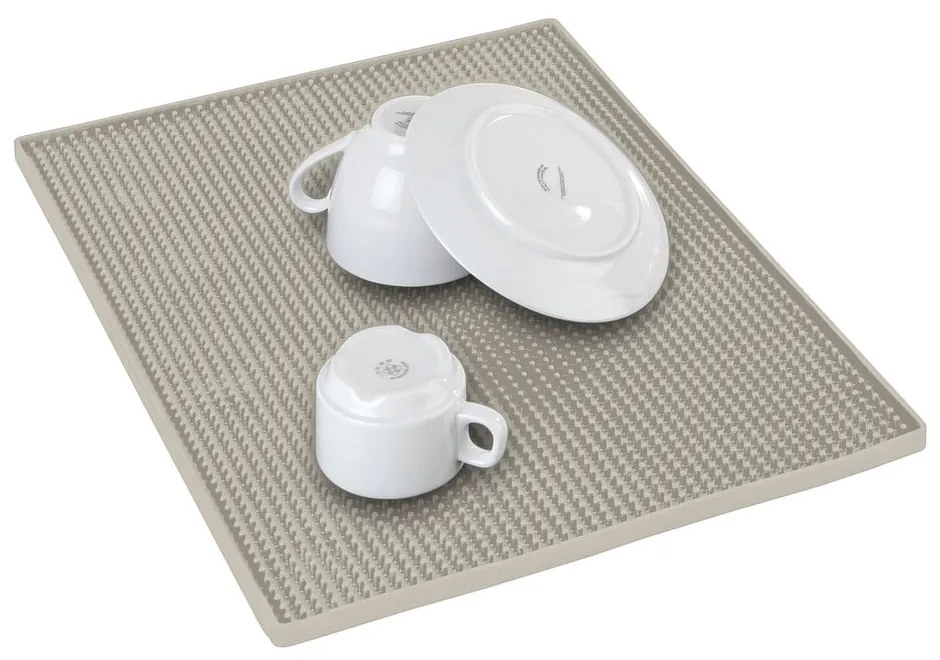 Бежова гумена тавичка за оттичане за съдовете 40x30 cm Maxi – Wenko