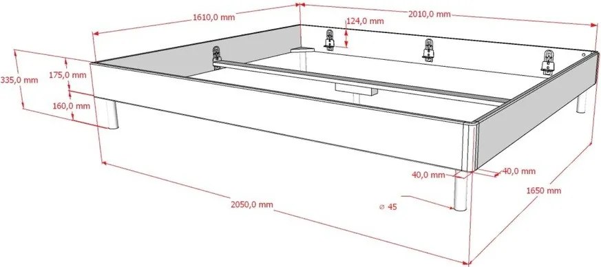 Двойно легло 160x200 cm от масивен дъб без табла без ламелно дъно в естествен цвят Forrest – Vipack