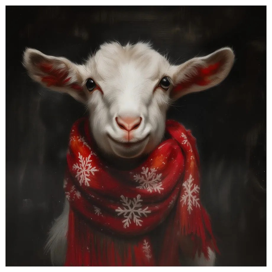 Картина на платно Коледна – Сладка коза
