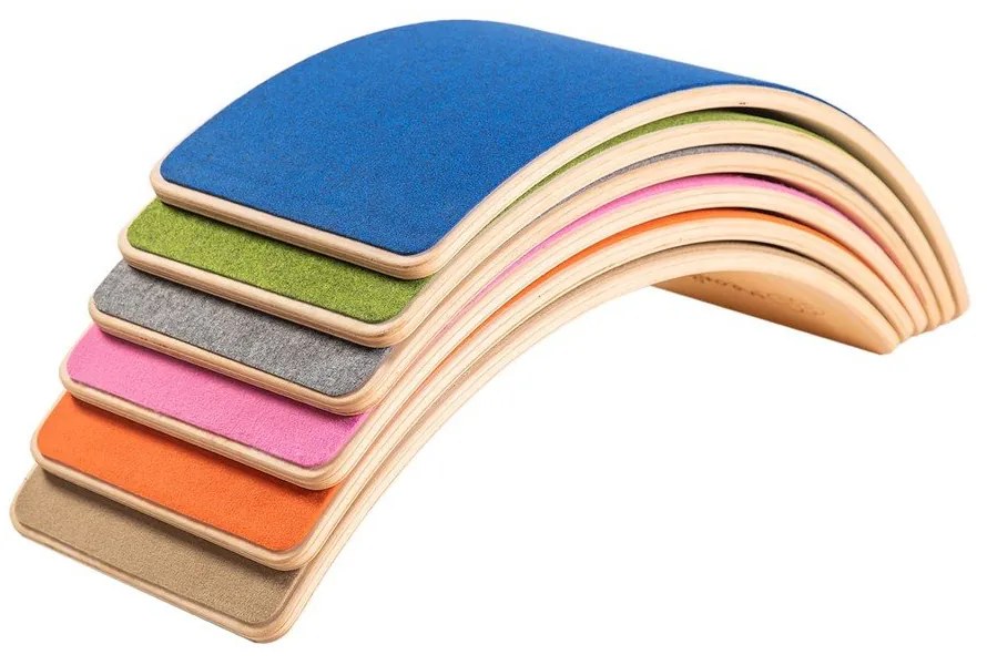 Бежова/естествена балансираща дъска от масивен бор 80x30x18 cm Montessori – Meowbaby