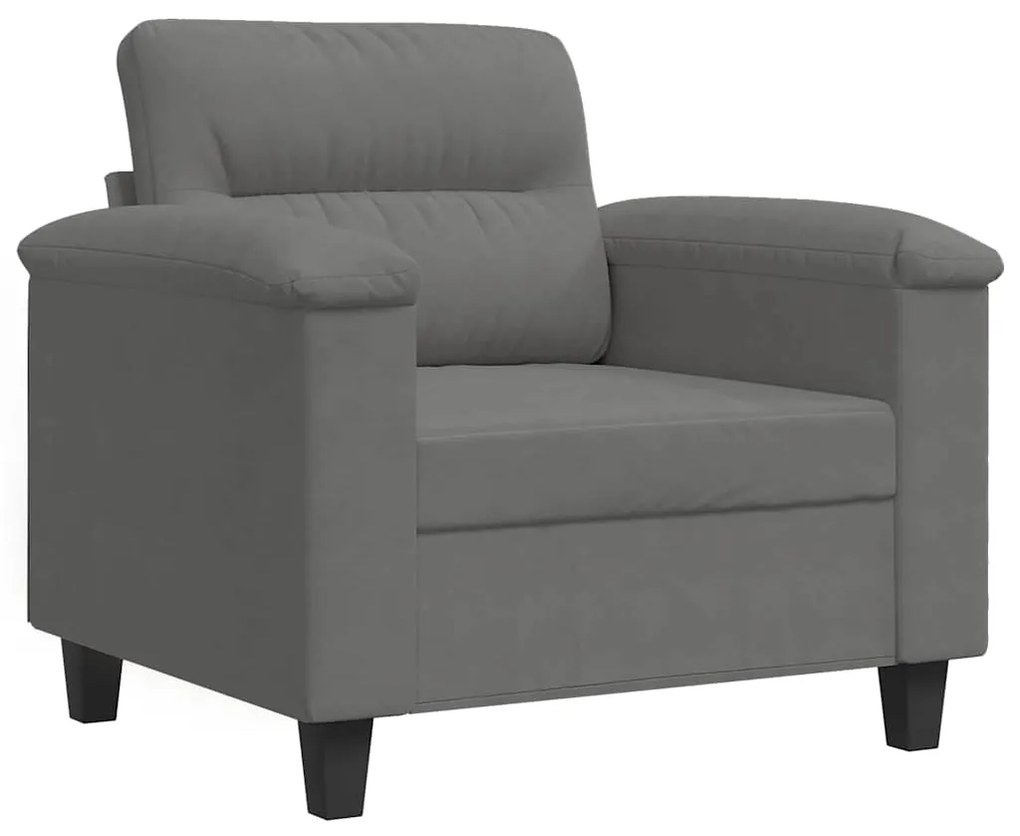 359551 vidaXL Фотьойл, тъмносив, 60 см, микрофибърен текстил