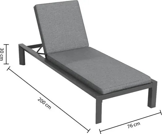 Единичен алуминиев шезлонг Hesperide Evasion, Графит