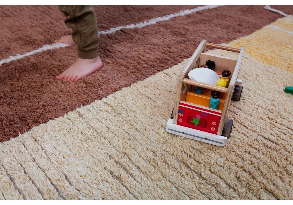 Памучна пътека в тухлен и бежов цвята 80x230 cm Duetto Toffee – Lorena Canals