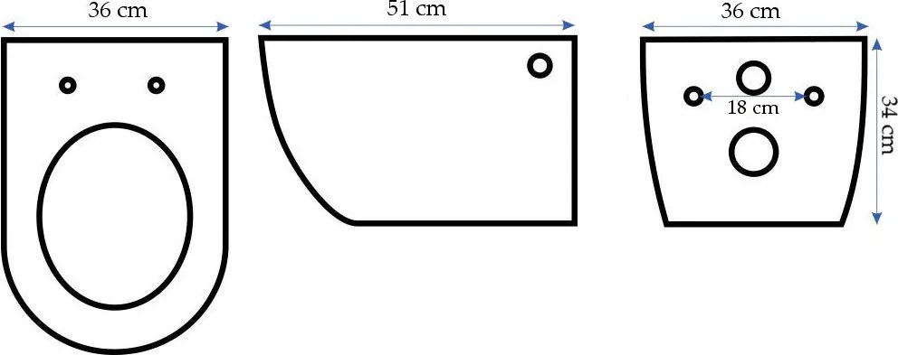 Стенна тоалетна чиния Rea Tito Rimless