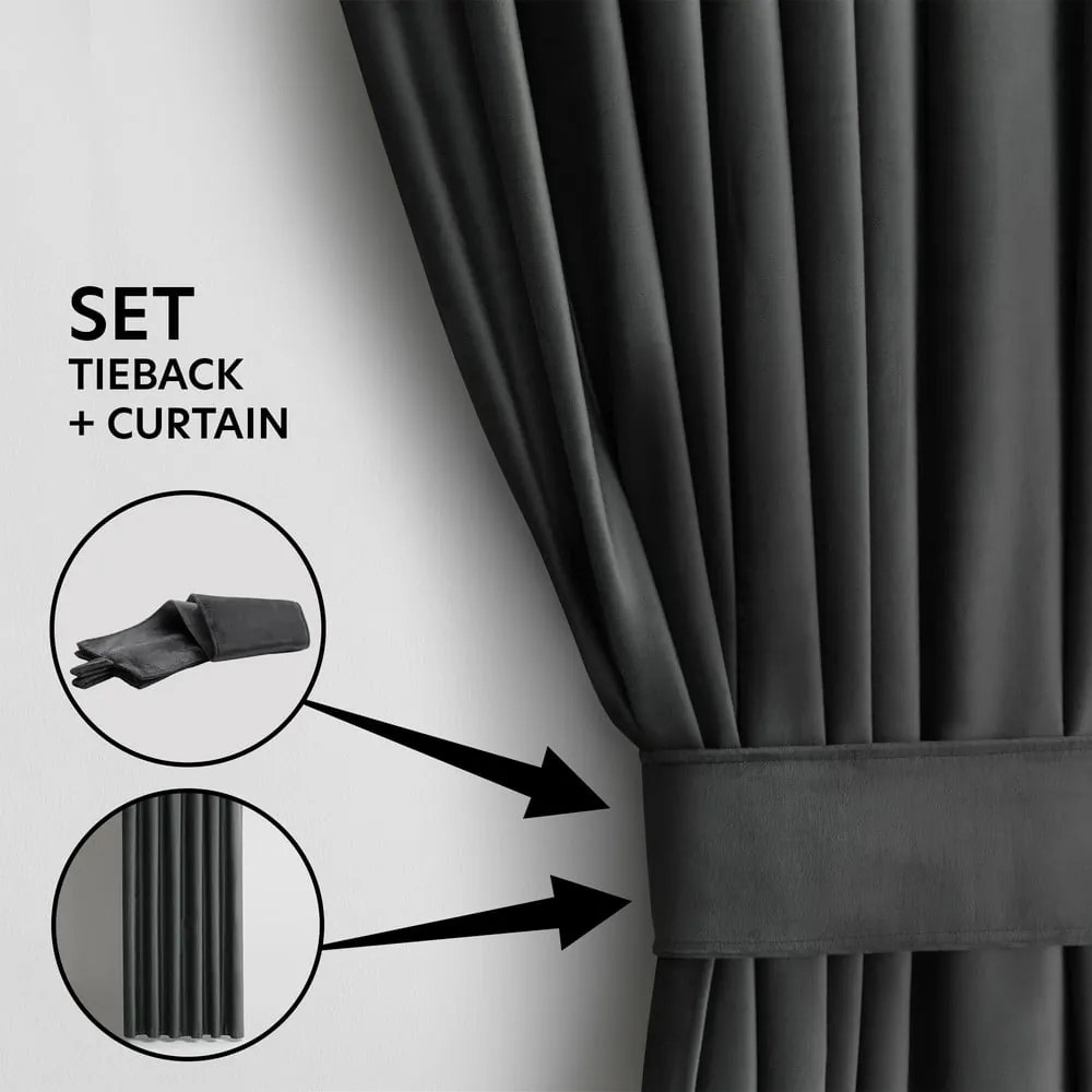 Сиво затъмняващо перде 140x270 cm – Restilo