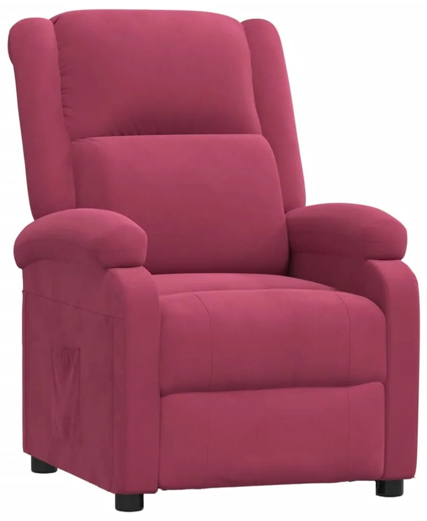 342404 vidaXL Реклайнер стол, виненочервен, кадифе