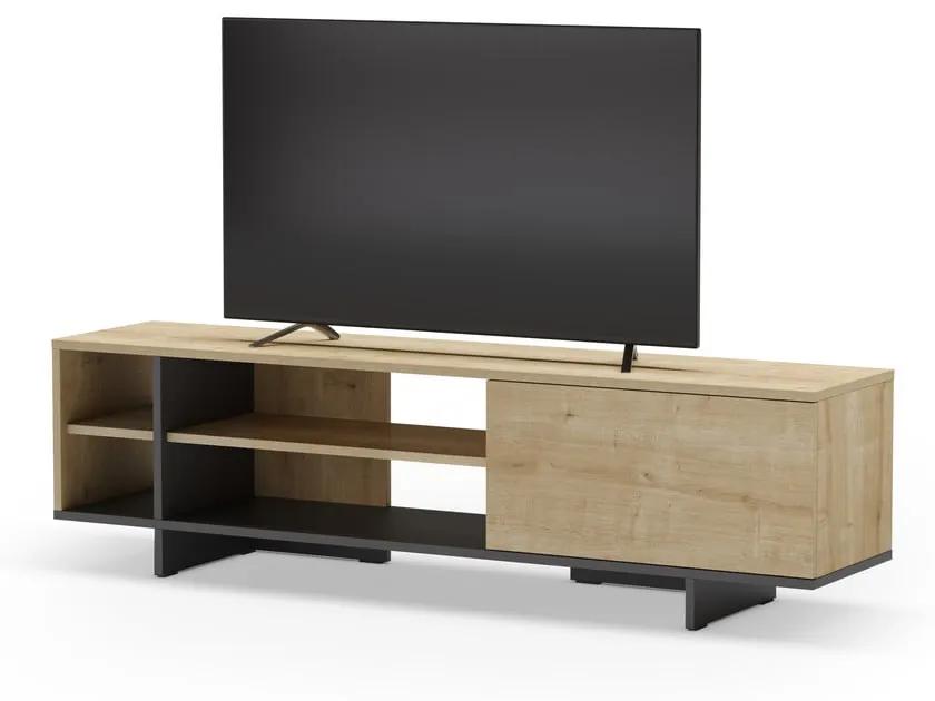 Масичка за телевизор с дъбов декор в естествен цвят 160x44 cm Cequoia - Marckeric