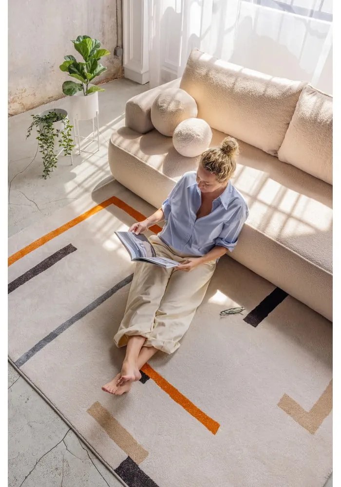 Оранжев/кремав килим 140x200 cm Linea – Universal